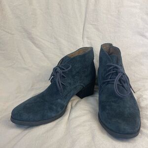 NWOT White Mountain Women's Blue Suede Leather Booties Ankle Boots Size 9.5M